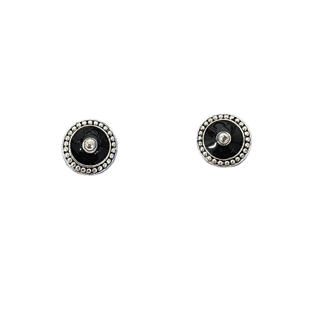 Avon Earings Silvertone Black‎